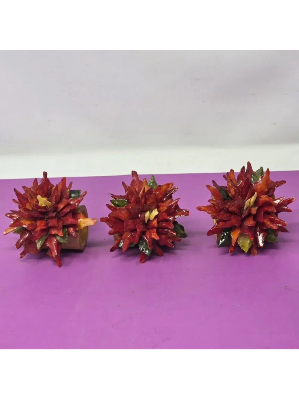 Handcrafted The Bayou84 Coastal Decor Shell Flower Napkin Holder/Napkin Rings